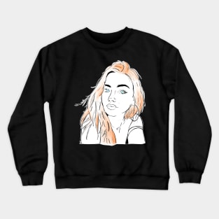 Beautiful girl looking at you - Redhead Black Crewneck Sweatshirt